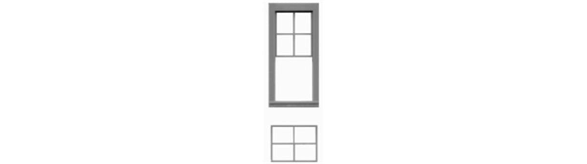 Tichy 8088 HO 34" x 88" 4/4 Double Hung Windows w/ Adjustable Sash (Pack of 12)