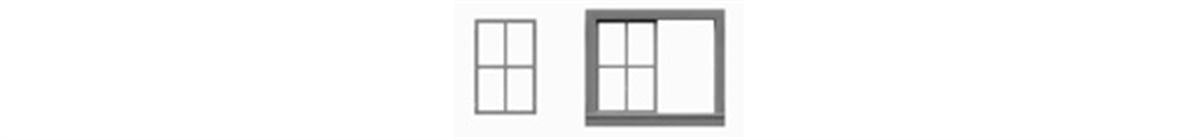 Tichy 8089 HO 52" x 42" 4/4 Horizontal Slider w/Adjstble Right Sash Windows (12)