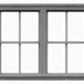 Tichy 8106 HO 64" x 47" 2/2 Double Hung Window (Pack of 6)