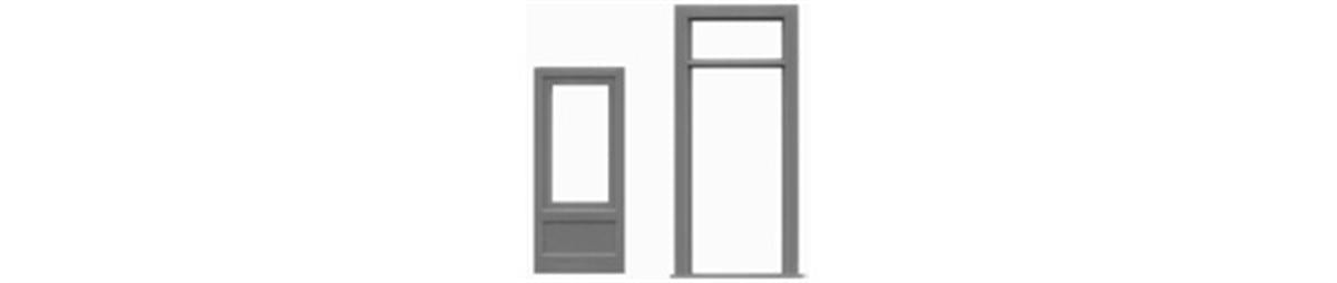 Tichy 8116 HO Residential Door And Frame With Transom (Pack of 3)
