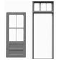 Tichy 8118 HO Factory Door And Masonry Frame With Transom (Pack of 3)