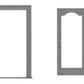 Tichy 8198 HO 72" x 80" Double Glass Storefront Door w Frame (Pack of 2)