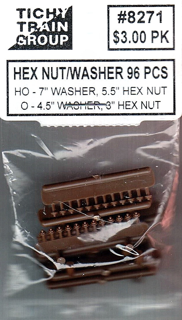 Tichy 8271 HO 5-1/2" Hex Nut On Bolt with 7" Washer (Pack of 96)