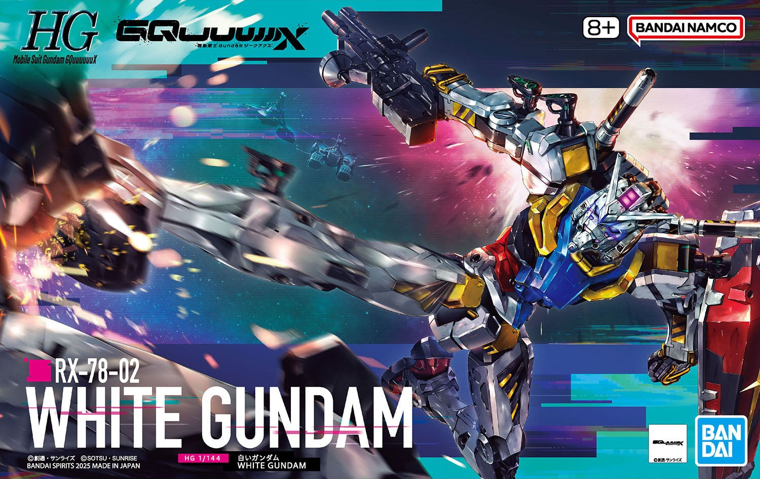 Bandai 2773838 1:144 HG GQuuuuuuX RX-78-02 White Gundam Plastic Model Kit