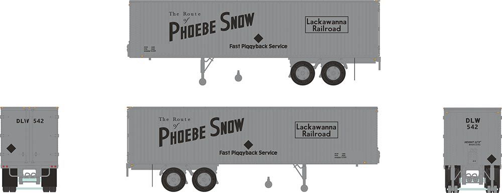 Rapido Trains 403004 HO Lackawanna 35' Fruehauf Integral-Post Volume Van #542