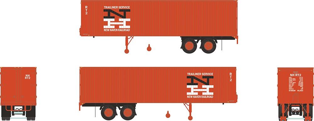 Rapido Trains 403008 HO New Haven 35' Fruehauf Integral-Post Volume Van #RT7