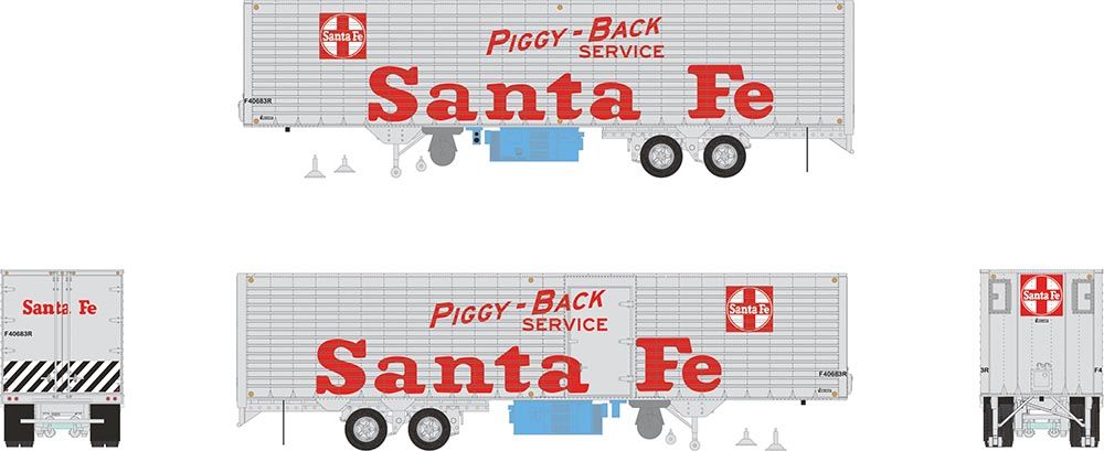 Rapido Trains 403037 HO Santa Fe 40' Fruehauf Fluted Side Volume Van #F 40683R