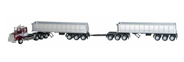 Promotex 006530 1:87 Peterbilt 367 Day Cab with Two Dump Trailers