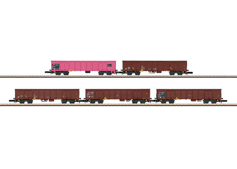 Marklin 82540 Z Scale SBB Eanos Gondola & Sugar Beet 5-Car Gondola Set