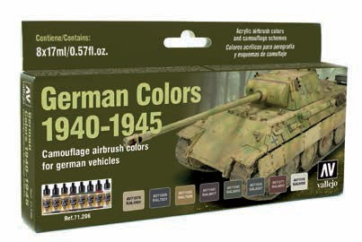 Vallejo Paint 71206 German Colors 1940-1945 Model Air Acrylic Paints (Set of 8)