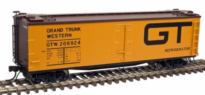 Atlas 20003807 HO Grand Trunk Western 40' Wood Reefer Car #206924 NIB