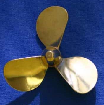 Dumas 3113 3-Blade Left-Hand Brass Propeller - 2" Diameter