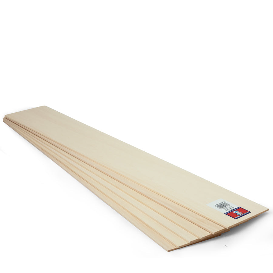 Midwest Products 4404 1/8" x 3" x 24" Basswood Sheet (Pack of 10)