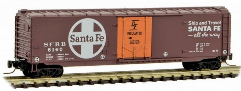 Micro Trains 50700651 Z ATSF 50' Standard Box Car with Plug Door #6160