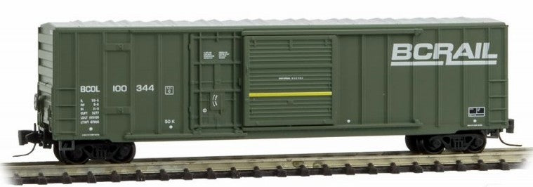Micro Trains 51200031 Z British Columbia Railway 50' Rib Side Box Car #100344