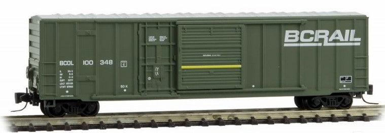 Micro-Trains 51200032 Z British Columbia Railway 50' Rib Side Box Car #100348