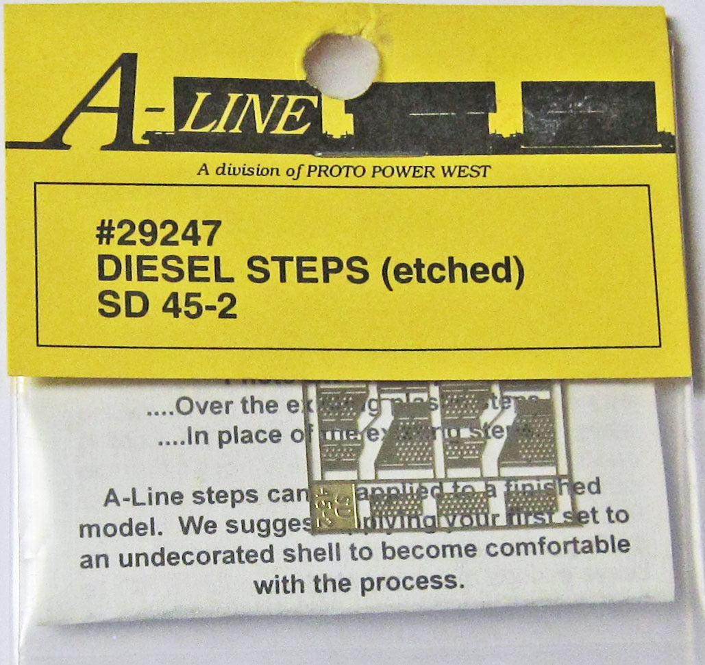 A Line 29247 HO Brass Diesel Steps For Railpower Shells SD45-2