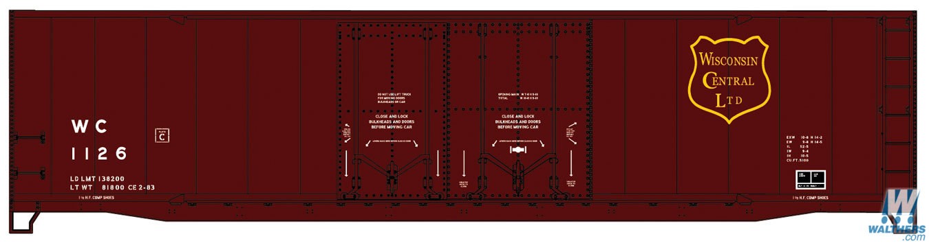 Accurail 5415 HO Wisconsin Central 50' AAR Double Plug Door Boxcar Kit