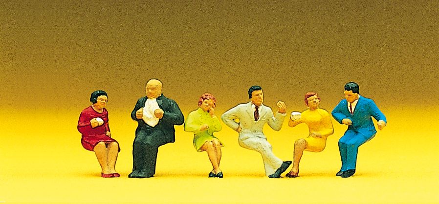 Preiser 10103 HO Seated Diners Figures (Set of 6)