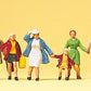 Preiser 10281 HO Traveler Figures With Luggage (Set of 6)