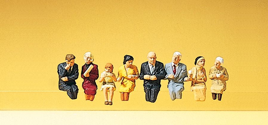 Preiser 10299 HO Seated Travelers Figures for Restaurant Car (Set of 8)