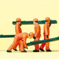 Preiser 14036 HO Railroad Personnel Track Workers with Ties Figures (Set of 6)