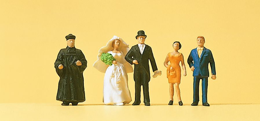Preiser 14057 HO Protestant Wedding Participants Figures (Set of 5)