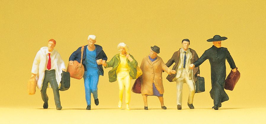 Preiser 14068 HO Travelers in a Hurry Figures (Set of 6)