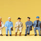 Preiser 14145 HO Seated Workers Figures (Set of 6)