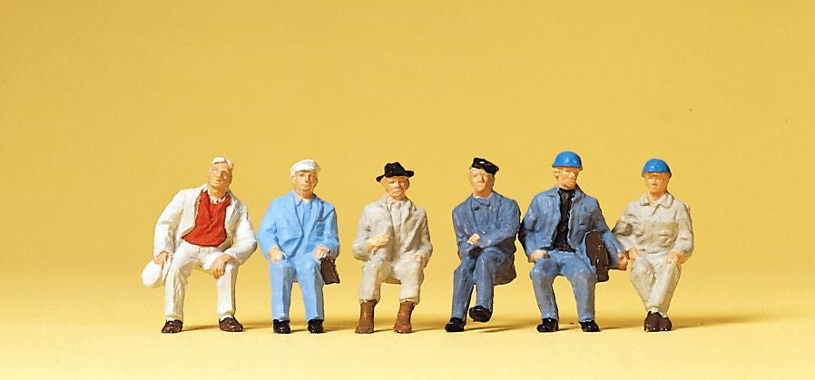 Preiser 14145 HO Seated Workers Figures (Set of 6)