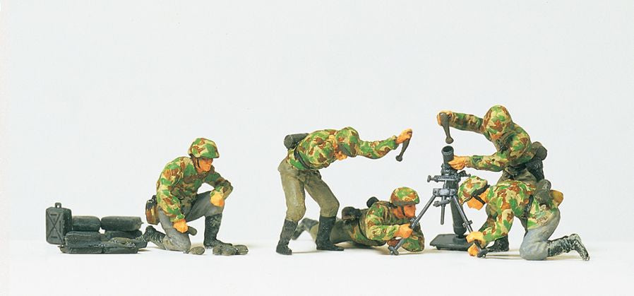 Preiser 16541 HO The German Reich Fighting Mortar Crew Figures (Set of 5)