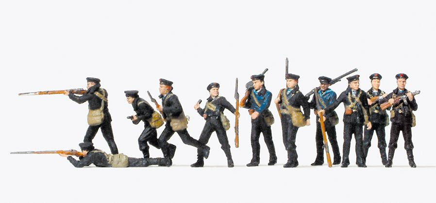 Preiser 16569 HO Unpainted Russian Marine Light Infantry Figures Kit (Set of 11)