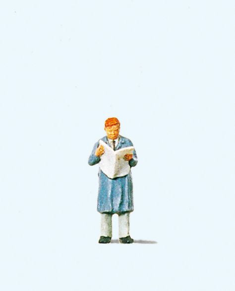 Preiser 28016 HO Man Reading the Newspaper Figure