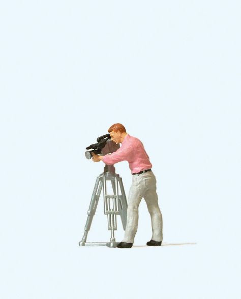 Preiser 28086 HO Camera Man Figure with Movie Camera