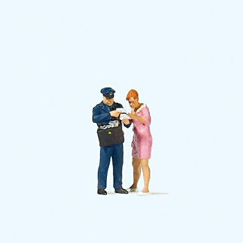 Preiser 28204 HO Postman & Lady Figures (Set of 2)