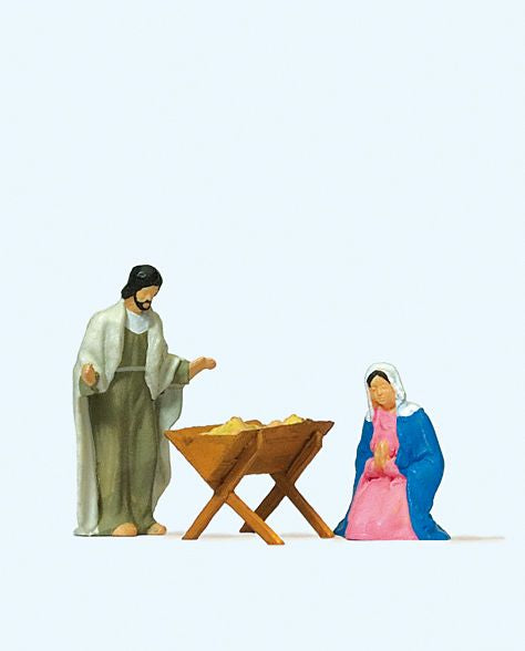 Preiser 29091 HO The Holy Family Mary & Joseph Figures with Crib (Set of 2)