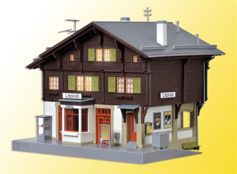 Kibri 39497 HO Litziruti Railway Station Building Kit with Lighting