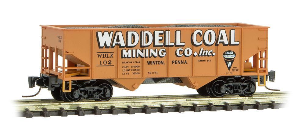 Micro Trains 53400082 Z Waddell Coal 33' Twin-Bay Hopper with Rib Sides #102