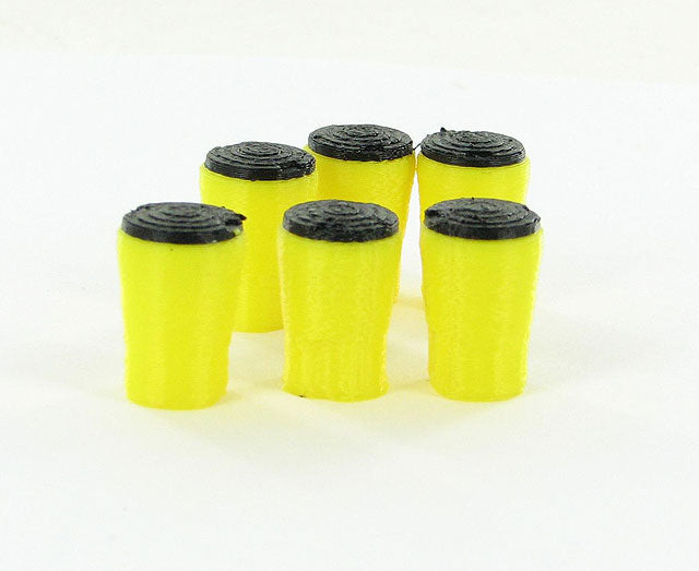 3D to Scale 50-107-Y 1:50 Crash Absorption Barrels, Yellow & Black (6)