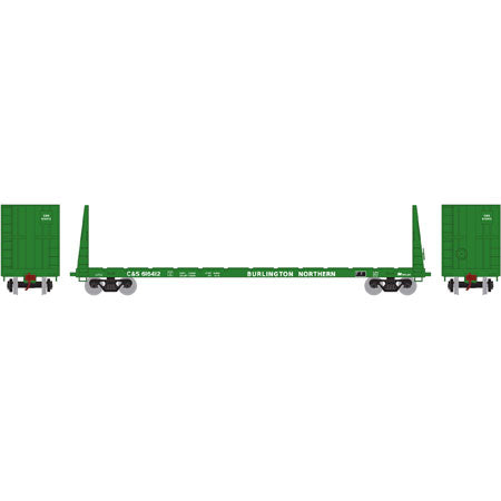 Athearn 87718 HO Burlington Northern/Col & Southern 60' Bulkhead Flat #616412