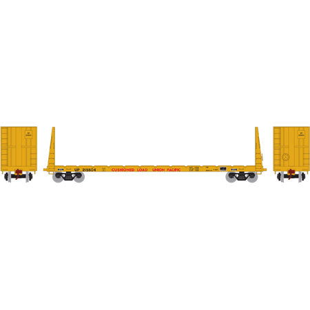 Athearn 87740 HO Union Pacific 60' Bulkhead Flat Car RTR #215504