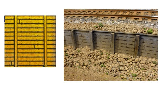 Chooch 8608 HO/N .075" Small Flexible Timber Retaining Wall
