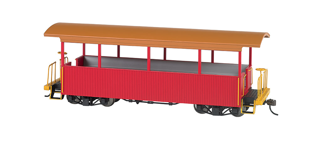 Bachmann 26002 On30 Red Open Excursion Car with Tan Roof