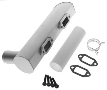 DLE ENGINES 222-Q32 Muffler Left 2-Hole DLE-222