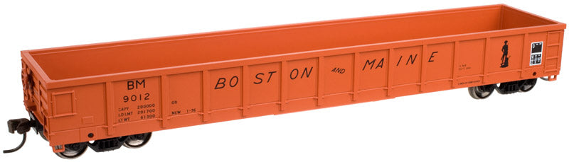Atlas 20001920 HO Boston & Maine Evans 52’ Gondola (Orange/Black) #9012
