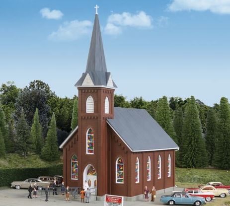 Walthers 933-3496 HO Brick Church Building Kit