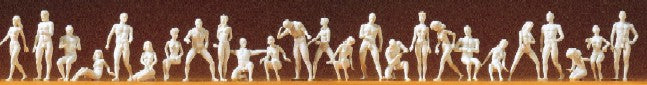 Preiser 16400 HO Unpainted Adam & Eve Plastic Figure Kit (Set of 26)