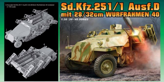 Dragon 6861 1:35 Sd.Kfz.251/1 Ausf.D mit 28/32cmwith Wurfrahmen 40 Tank Kit