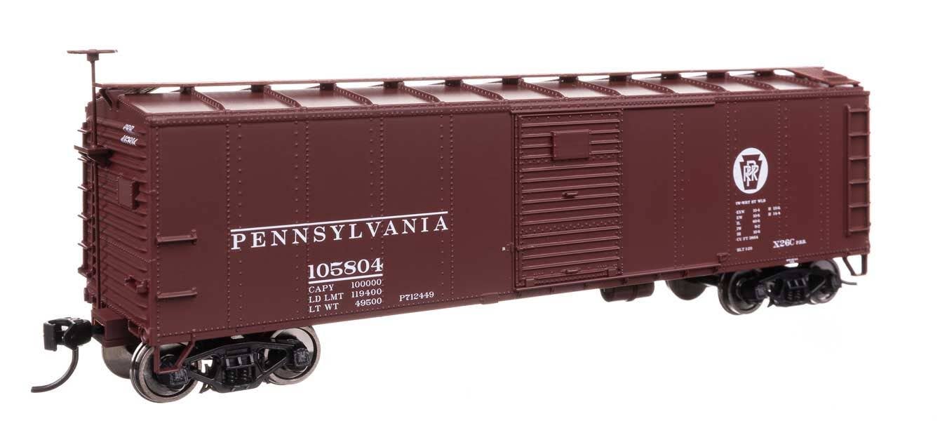 Walthers 910-41067 HO PRR 40' Steel Boxcar with Murphy Ends Ready to Run #105804