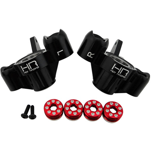 Hot-Racing Inc AON21M01 Aluminum Steering Blocks Hd Bearings (Black)